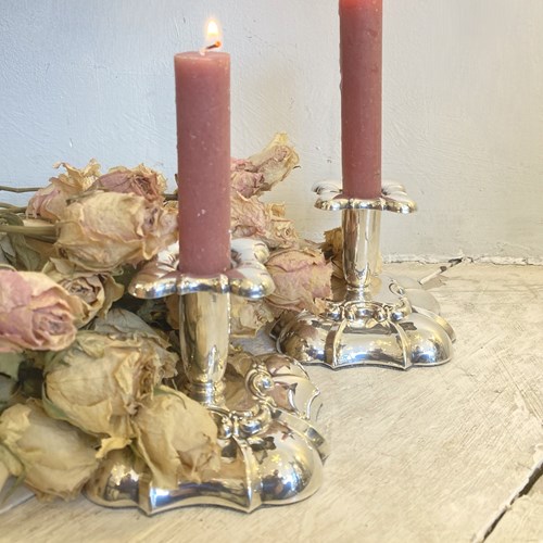 Victorian Silver Plated Candlesticks