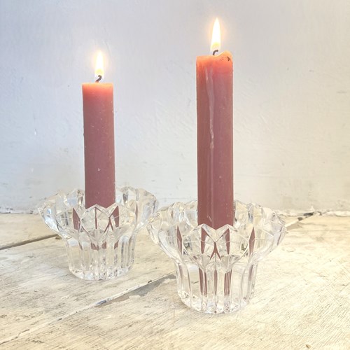 Vintage Glass Candle Holders