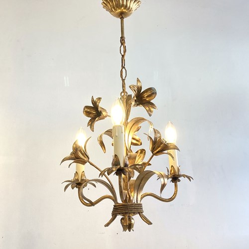 Vintage French Brass 3 Arm Light