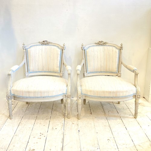 Pair Of Antique Louis XVI Style Fauteuils