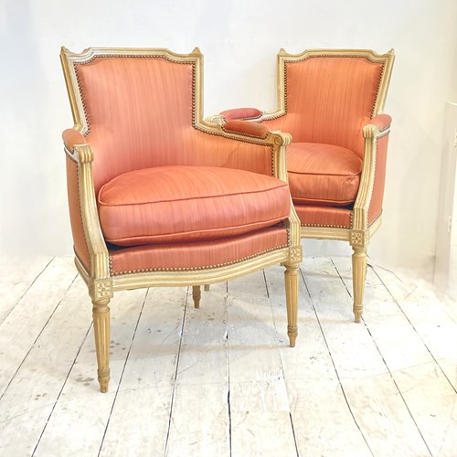 Pair Of Vintage Louis XVI Bergere Chairs