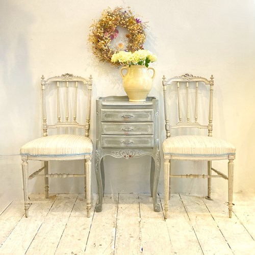 Pair Of French Neoclassical Salon Or Dining Chairs