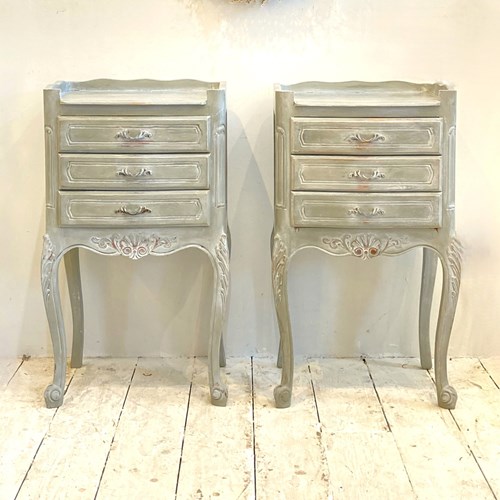 Pair Of Painted French Bedsides