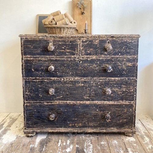 Dry Scraped Victorian Chest Of Drawers