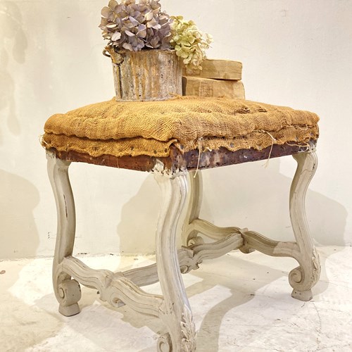 C19th French Painted Stool For Recovering