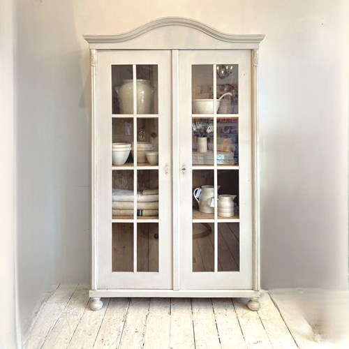 Painted Antique Display Cabinet