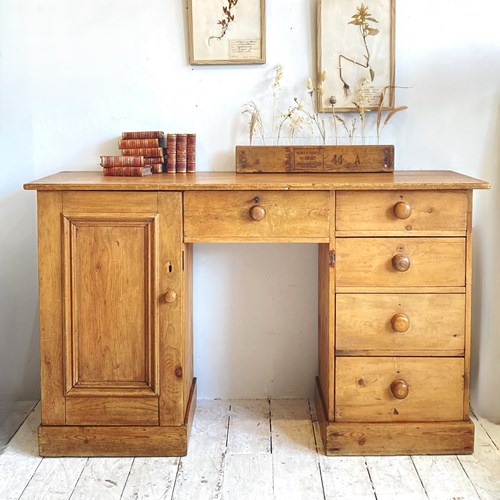Large Victorian Pine Desk