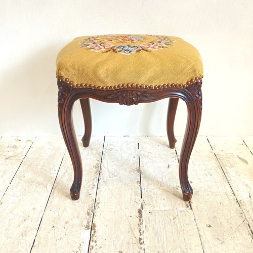 Vintage French Oak Stool