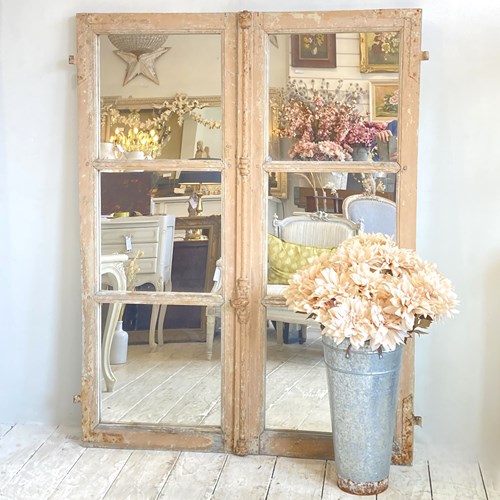 Pair Of Mirrored Windows With Original Paint