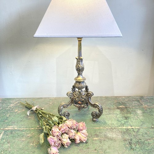 Victorian Silver Plate Table Lamp