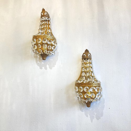 Pair Of Vintage Empire Wall Lights