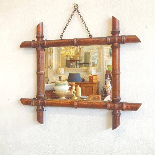 Old French Faux Bamboo Mirror B
