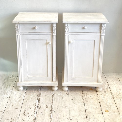Pair Of Painted Pine Bedside Cabinets