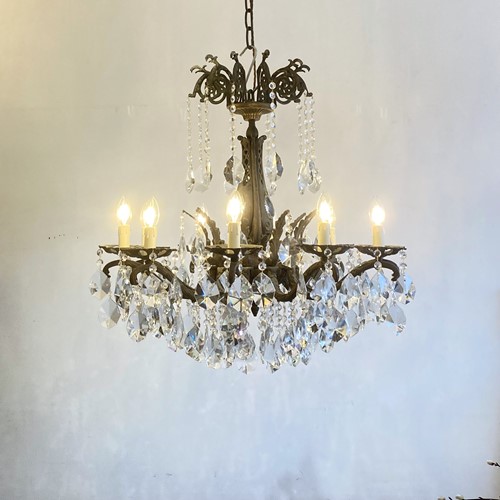 10 Arm Brass Chandelier