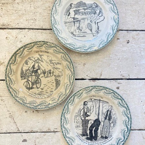 1930'S Saint-Amand Sports Talking Plates