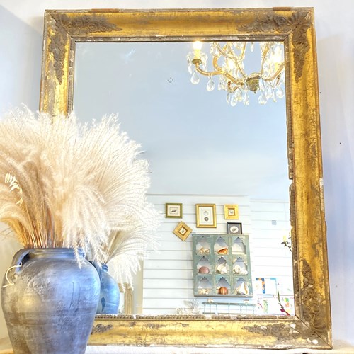 Shabby Antique French Gilt Mirror
