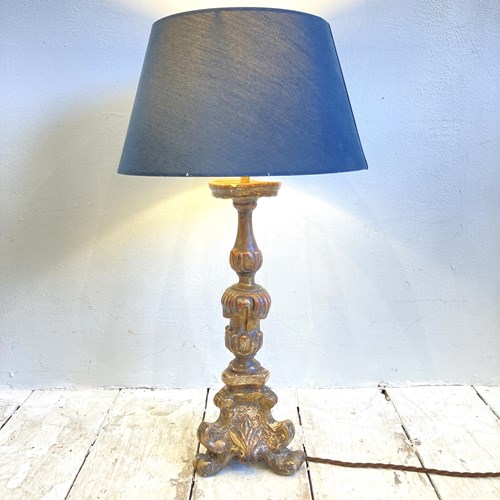 Antique Carved Lamp
