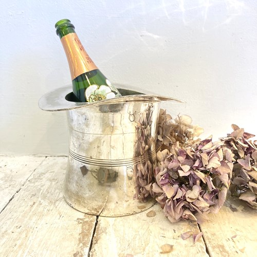 Vintage Plated Top Hat Champagne Bucket