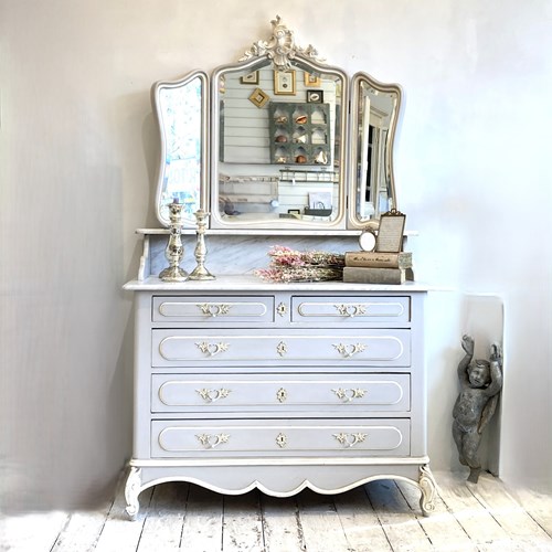 Antique French Marble Top Dressing Chest