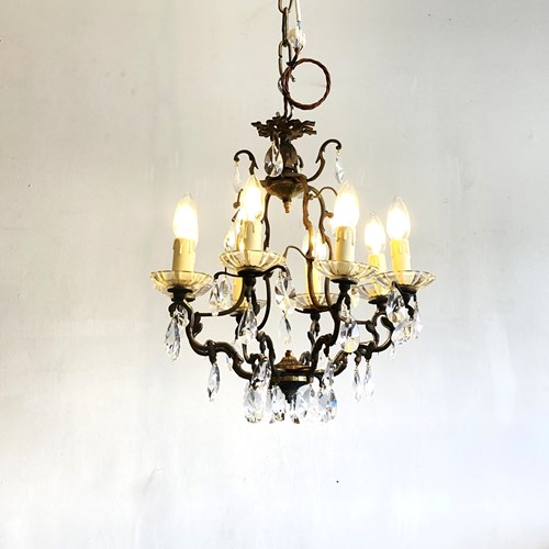 Vintage 8 Arm Birdcage Chandelier