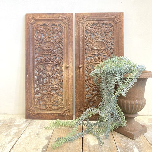 Pair Of Antique French Cast Iron Doors