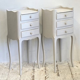 Pair Of Painted 3 Drawer Bedsides