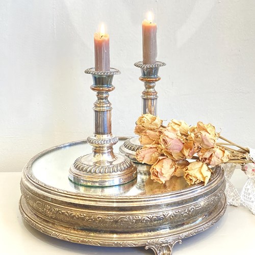 Pair Of Victorian Silver Plated Candlesticks
