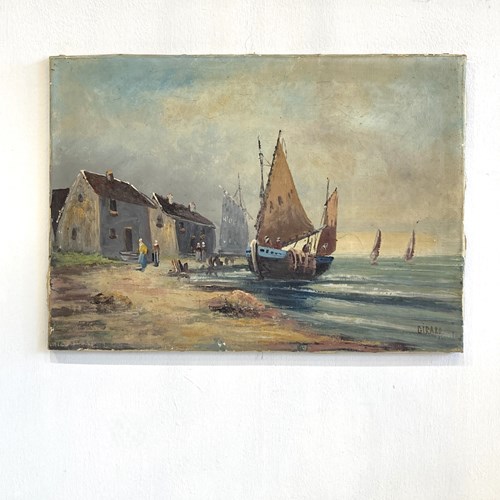 Antique French Maritime Painting