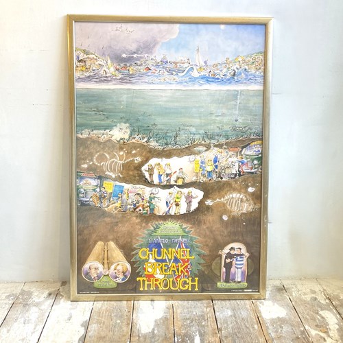 Framed Collectable 1986 Chunnel Poster