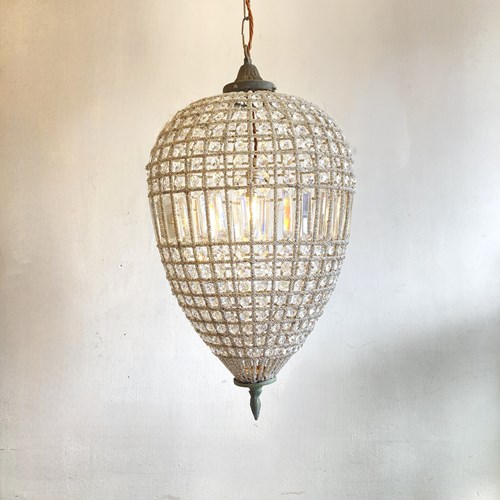 Buttoned Crystal Acorn Chandelier