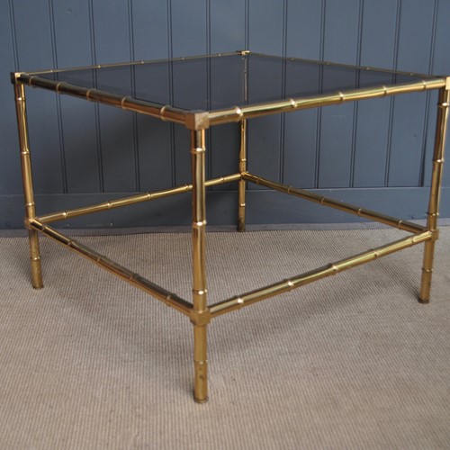 French Brass 'Faux Bamboo' Coffee Table