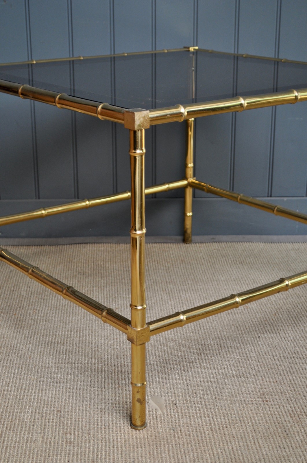French Brass 'Faux Bamboo' Coffee Table - The Hoarde Vintage