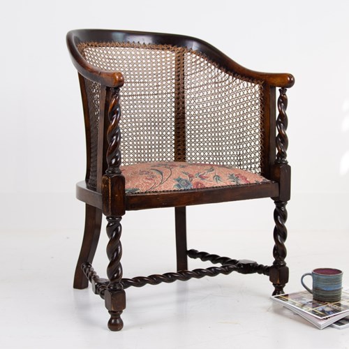 Attractive Cane Armchair New Seat C1920