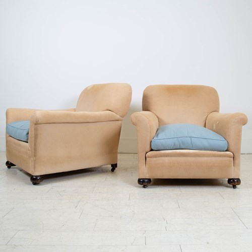 Good Pair Of English Club Armchairs1920s