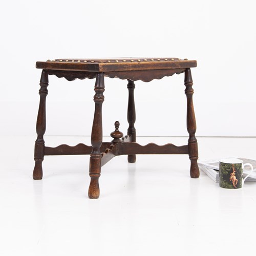 Little Arts And Crafts Oak Stool C1910