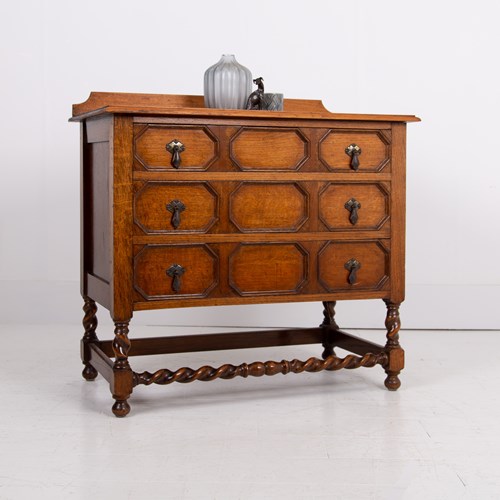 Attractive Oak Chest Of Drawers C1920