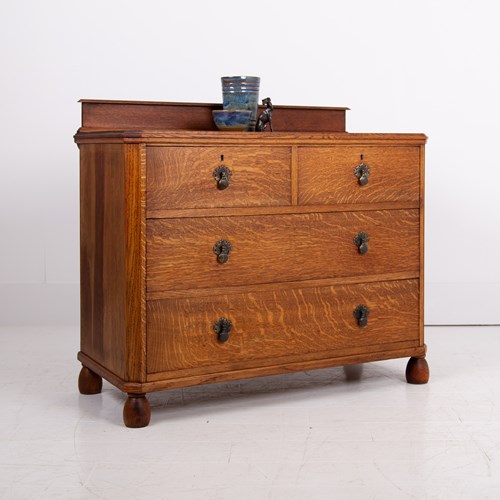 Handsome English Oak Chest Of Drawers C1920s No.2