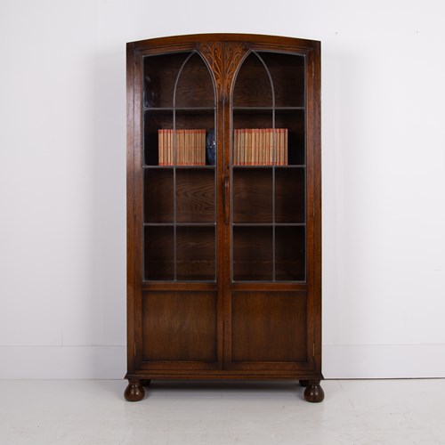 English Oak Bookcase Cabinet C1930