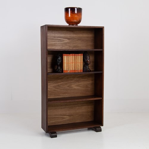 Handsome English Oak Open Bookcase C1930