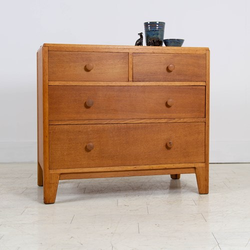 Mid Century Air Ministry Oak Chest Of Drawers