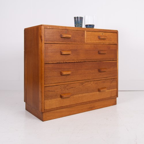 Air Ministry Mid Century Oak Chest Of Drawers