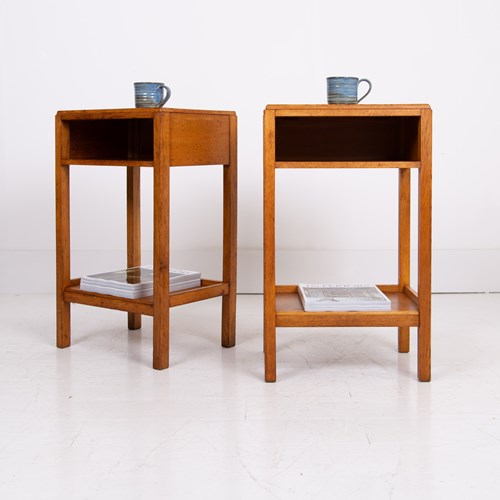 Pair Of Oak Air Ministry Side Table Cabinets 