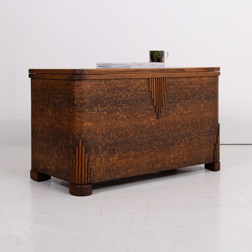 Art Deco Oak Blanket Box Chest English C1930s