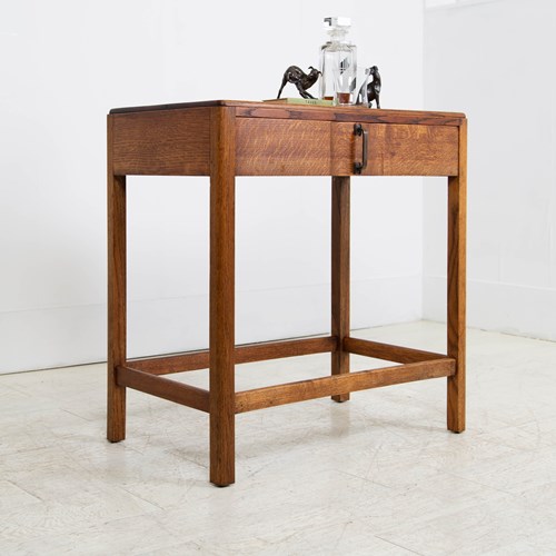 Art Deco Period Oak Single Drawer Side Table C1930