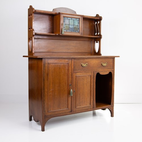 Arts And Crafts Oak Cabinet Dresser C1910