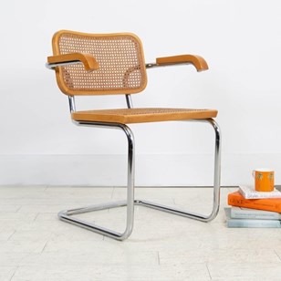 Marcel Breuer Style Cane And Chrome...