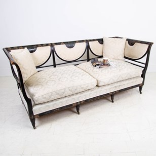 Antique Chinoiserie Ebonised Sofa C...