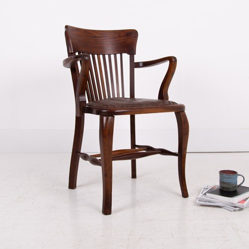 Lovely Antique Oak Desk Chair C1910