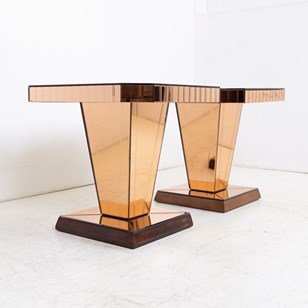 Pair Of Art Deco Mirrored Side Tabl...