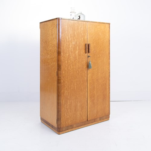 Art Deco Birds Eye Maple Cabinet  Tallboy C1930s
